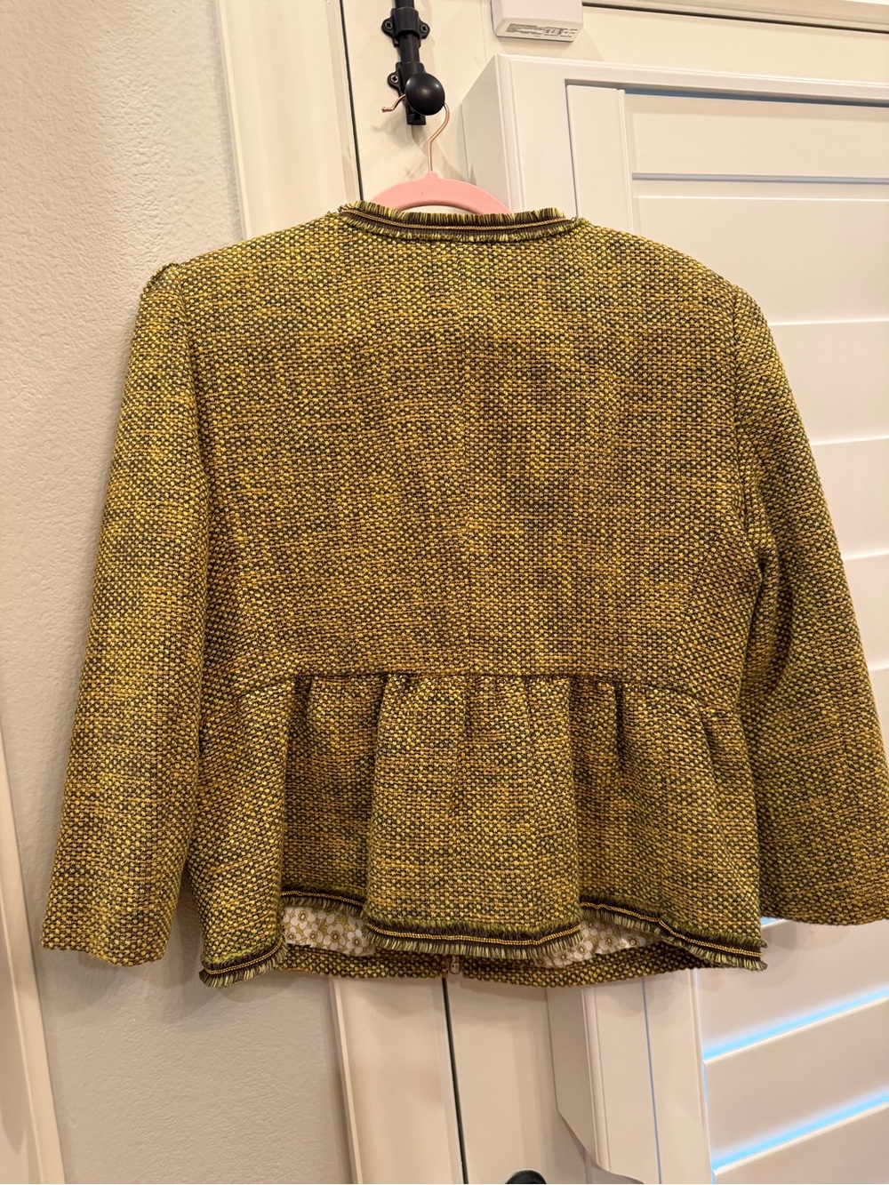 RED Valentino Gold Chain Trim peplum Floral Lined Jacket. Like New. Size US 6.